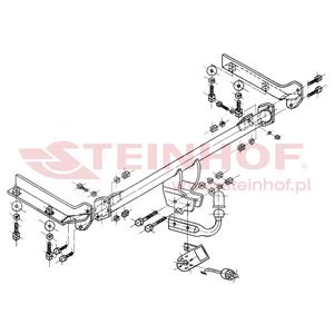 Tow Bars And Hitches, Steinhof Towbar (fixed with 2 bolts) for Honda CIVIC VI Hatchback, 1995 2001, Steinhof