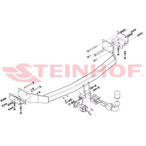 Tow Bars And Hitches, Steinhof Automatic Detachable Towbar (horizontal system) for Hyundai SANTA FÉ,  2006 2012, Steinhof