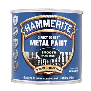Specialist Paints, Hammerite Direct To Rust Metal Paint   Smooth Dark Green   250ml, Hammerite Paint