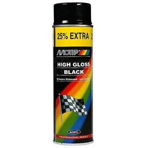 Basic Car Paints, MOTIP High Gloss Black Spray Paint   500ml, MOTIP