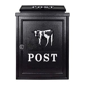 Post Boxes, PostPlus Traditional Cow Diecast Post Box   Black, 