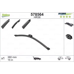 Wiper Blades, Valeo HR38 HydroConnect Wiper Blade HR38 Rear  38cm, Valeo