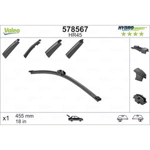 Wiper Blades, PIORO WYCIERACZKI 455MM HR45 HYDROCONNECT TYO, Valeo