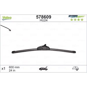 Wiper Blades, Valeo HU24 HydroConnect Flat Wiper Blade (600mm) for Honda NSX Coupe 2016 Onwards, Valeo