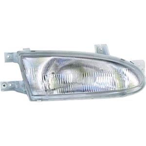 Lights, Right Headlamp (Halogen, Takes H4 Bulb, Manual Adjustment) for Hyundai ACCENT Saloon 1994 1998, 