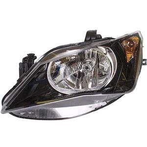 Lights, Left Headlamp (Single Reflector, Halogen, Takes H4 Bulb, Supplied With Bulbs & Motor, Original Equipment) for Seat IBIZA V ST 2012 2015, 