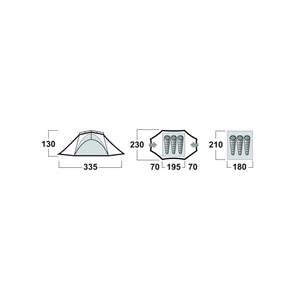 Husky Brofur 3 Backpacking Tent - 3 Man - Green