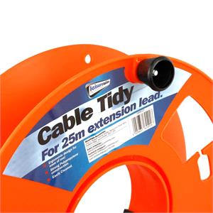 Cables and Leads, 25m Cable Tidy Reel – Neon Orange Durable Organizer, Streetwize