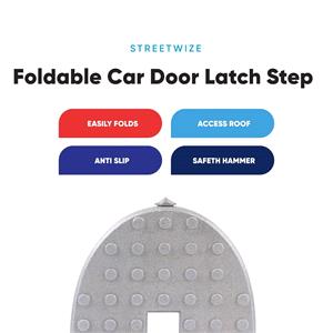 Foldable Aluminium Car Door Latch Step with Safety Hammer