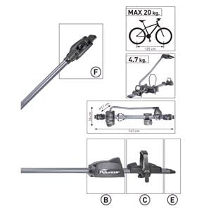 Peruzzo Pure Instinct Black Roof Mounted Bike Rack (Frame Holder) for 1 Bike