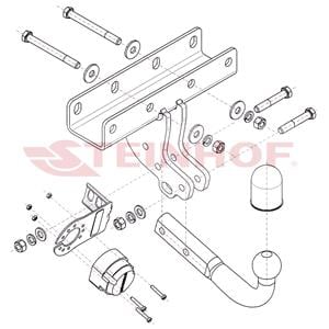 Tow Bars And Hitches, Steinhof Towbar (fixed with 2 bolts) for Jeep WRANGLER IV 2017 Onwards, Will not fit AdBlue models, Steinhof