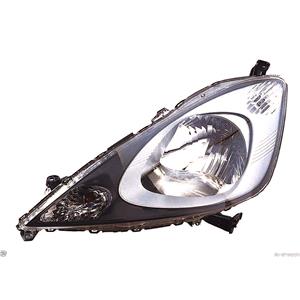 Lights, Left Headlamp (Halogen, Takes H4 Bulb, Manual / Electric Adjustment, Supplied Without Motor) for Honda JAZZ 2008 2011, 