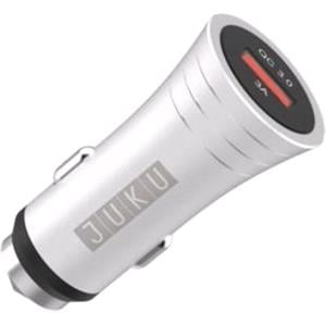 Phone Accessories, Juku QuickSilver Car Charger   uSB A, QC 3.0(Quick Charge), 18W (3A), Anodised Silver Aluminium Case, JUKU