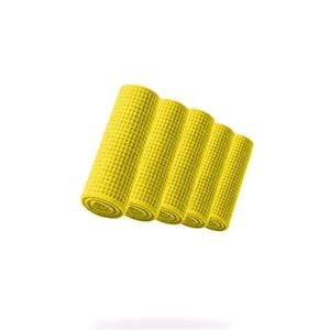 Cloths, Sponges and Wadding, FibreKing Waffle Weave Towel Yellow 300 GSM   5 Pack, FibreKing