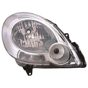 Lights, Right Headlamp (Halogen, Takes H4 Bulb, Electric Adjustment, Supplied Without Motor) for Renault KANGOO Express 2008 2013, 