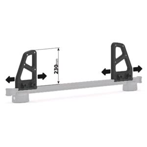 Pair Of Load Stops For NorDrive Black Steel Roof Bars - 23 cm
