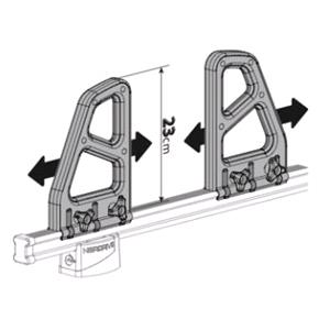 Pair Of Load Stops For NorDrive Black Steel Roof Bars - 23 cm