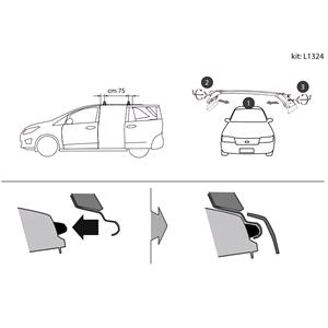 Complete set of steel roof bars, supplied with locks and keys
