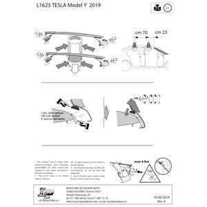 Roof Racks and Bars, La Prealpina L1625 Fitting Kit for Tesla Y Model 2019+, La Prealpina