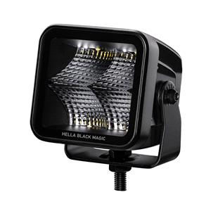 Spotlight, Hella Black Magic Flood Light LED 3.2" Cube Kit , HELLA