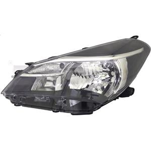 Lights, Left Headlamp (Halogen, Takes H4 Bulb, Supplied With Motor) for Toyota YARIS/VITZ 2014 2017, 