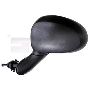 Wing Mirrors, Left Wing Mirror (manual, black cover) for DAEWOO MATIZ, 2005 2009, 