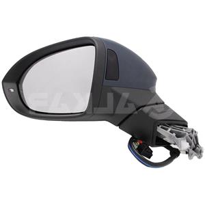 Wing Mirrors, Left Wing Mirror (electric, heated, indicator, puddle lamp, blind spot warning, power folding, computer memory, primed cover) for Volkswagen GOLF VIII Variant 2020 Onwards, 