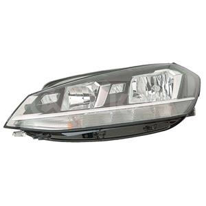 Lights, Left Headlamp (Halogen, Takes H7 / H9 Bulb, With LED Daytime Running Light, Supplied With Bulbs & Motor, Original Equipment) for Volkswagen GOLF VII Estate 2017 On, 