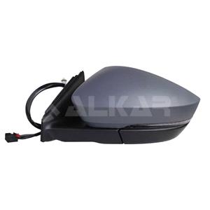 Wing Mirrors, Left Wing Mirror (electric, heated, primed cover, indicator, puddle lamp, power folding, auto dim / electrochromic glass, blind spot warning) for Skoda KAROQ, 2017 Onwards, 