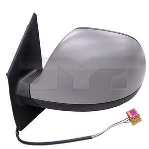 Wing Mirrors, Left Wing Mirror (Electric, Heated, Primed Cover) for VW TRANSPORTER Mk VI Van, 2015 Onwards, 