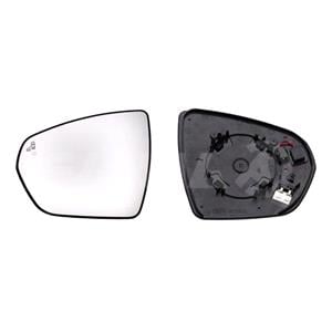 Left Mirror Glass (heated, blind spot warning indicator) & Holder - Original Replacement