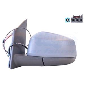 Wing Mirrors, Left Wing Mirror (electric, heated, primed cover, WITHOUT blind spot warning lamp, AM/FM aerial) for Volkswagen CADDY CALIFORNIA V Camper 2020 Onwards, 