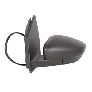 Wing Mirrors, Left Wing Mirror (Electric, heated, indicator, black cover, rectangular connector) for Volkswagen Polo, 2009 2017, 