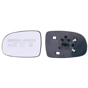Wing Mirrors, Left Wing Mirror Glass (not heated) and Holder for OPEL CORSA C van, 2000 2006, 