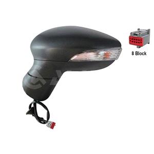 Wing Mirrors, Left Wing Mirror (electric, heated, indicator, black cover) for Ford FIESTA Van, 2009 2012, 