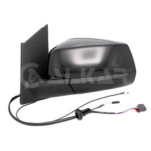 Wing Mirrors, Left Wing Mirror (electric, heated, power folding, glossy black cover, blind spot warning lamp, AM/FM aerial) for Volkswagen CADDY CALIFORNIA V, 2020 Onwards, 