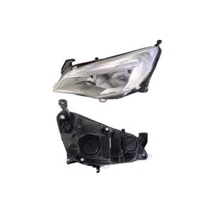 Lights, Left Headlamp (CHROME BEZEL, Halogen, Takes H7/H7 Bulbs, Supplied With Motor) for Opel ASTRA J 2010 2012, 