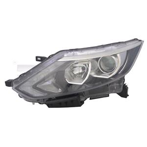 Lights, Left Headlamp (Halogen, Takes H7 / H11 Bulbs, With LED Daytime Running Light, Supplied Without Motor) for Nissan QASHQAI 2014 2017, 