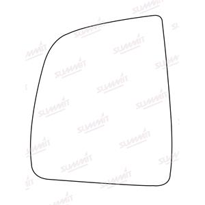 Wing Mirrors, Left Stick On Wing Mirror Glass for Fiat DOBLO Cargo Flatbed / Chassis, 2010 Onwards, SUMMIT