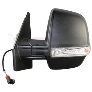 Wing Mirrors, Left Wing Mirror (electric, heated, indicator, double glass, black cover) for Fiat DOBLO Cargo Flatbed, 2010 Onwards, 