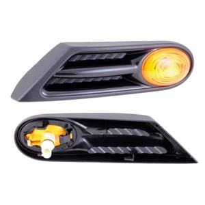 Lights, Left Wing Repeater Lamp (Amber, With Matte Black Moulding, Not Suitable For Cooper S Models, Original Equipment) for Mini One/Cooper 2010 2014, 