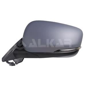Wing Mirrors, Left Wing Mirror (electric, heated, LED indicator, primed cover, blind spot warning, WITHOUT power folding) for Renault KANGOO III MPV 2021 Onwards, 