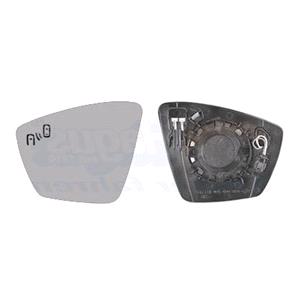 Wing Mirrors, Left Wing Mirror Glass (heated, blind spot warning) and Holder for Skoda KODIAQ 2017 Onwards, 