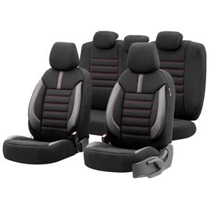 Seat Covers, Premium Lacoste Leather Car Seat Covers LIMITED SERIES   Black Red For Mitsubishi L200 2014 Onwards, Otom