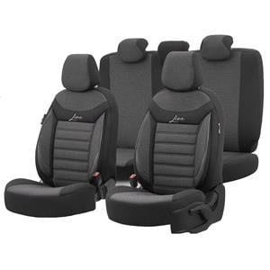 Seat Covers, Premium Cotton Leather Car Seat Covers LINE SERIES   Black Grey For Mercedes C CLASS Estate 1996 2001, Otom