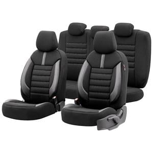 Seat Covers, Premium Lacoste Leather Car Seat Covers LIMITED SERIES   Black Grey For Mercedes E CLASS 2016 Onwards, Otom