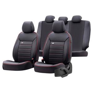 Seat Covers, Premium Fabric Car Seat Covers LUXURY LINE   Black Red For Chrysler VOYAGER Mk III 2000 2008, Otom