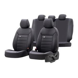 Seat Covers, Premium Fabric Car Seat Covers LUXURY LINE   Black For Mitsubishi OUTLANDER 2003 2006, Otom