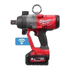 Impact Drivers and Wrenches, Milwaukee M18 FUEL ONE KEY Cordless High Torque 1" Impact Wrench with 2x 8.0Ah Batteries, Milwaukee