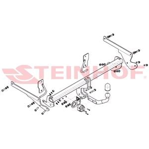 Steinhof Towbar (fixed with 2 bolts) for Mazda 3 Saloon, 2013 Onwards